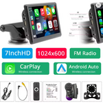 Pantalla Multimedia HD de 7 Pulgadas con Carplay y Cámara, Universal para Automóvil