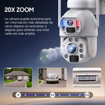 Cámara de Seguridad Exteriores Doble Lente X36/4g/Wifi/Panel